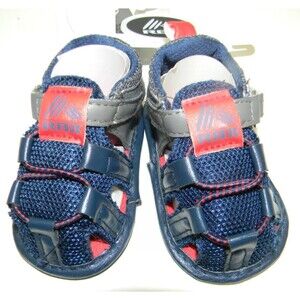 RBX Infant Close Toe Sandals Shoes Size 2 Boys Navy Blue Red NWT Crib Shoes